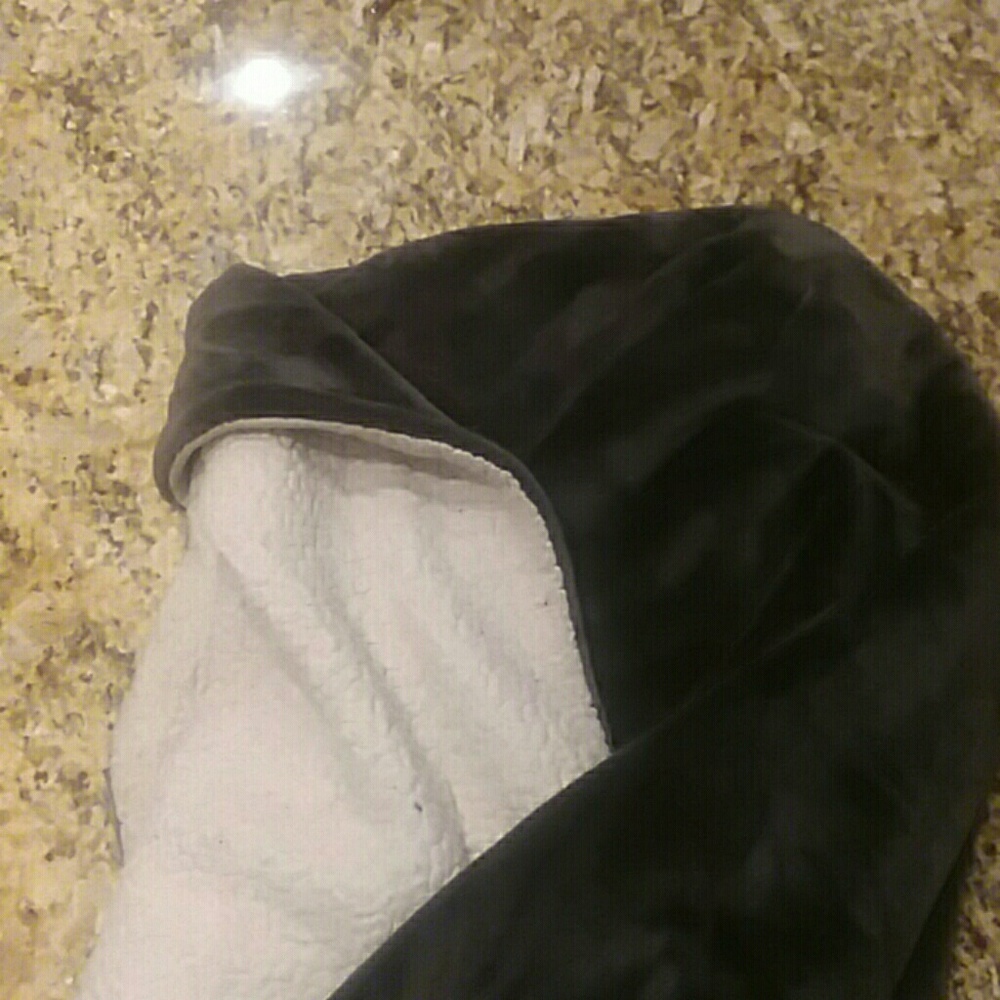 Very soft grey and white blanket